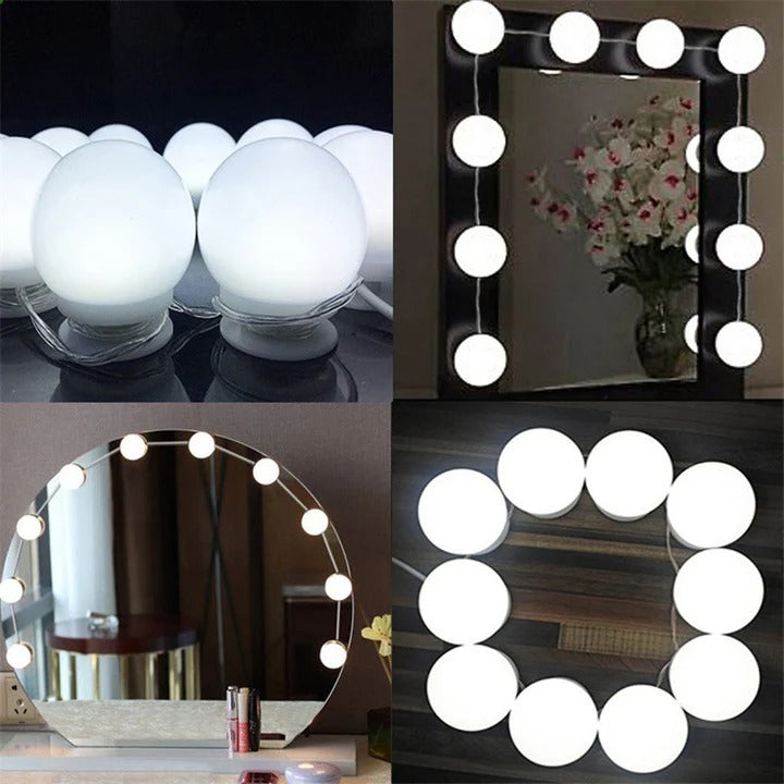 Set 10 Becuri Pentru Oglinda, LED, Alb