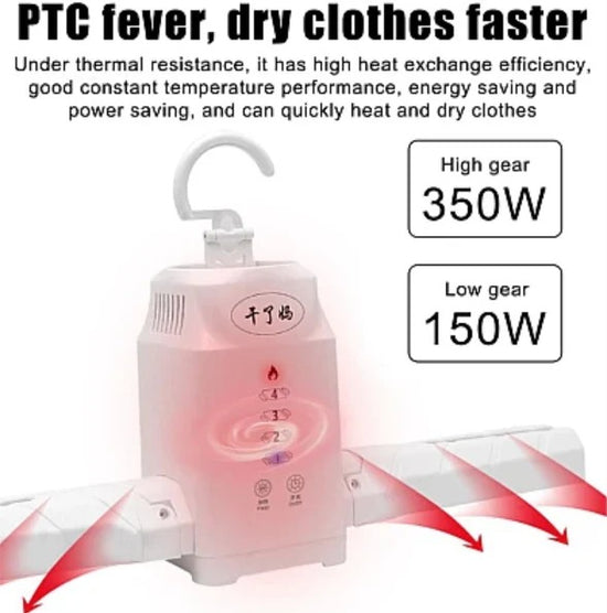 Umeraș îmbrăcăminte/încălţăminte cu functie de uscator electric