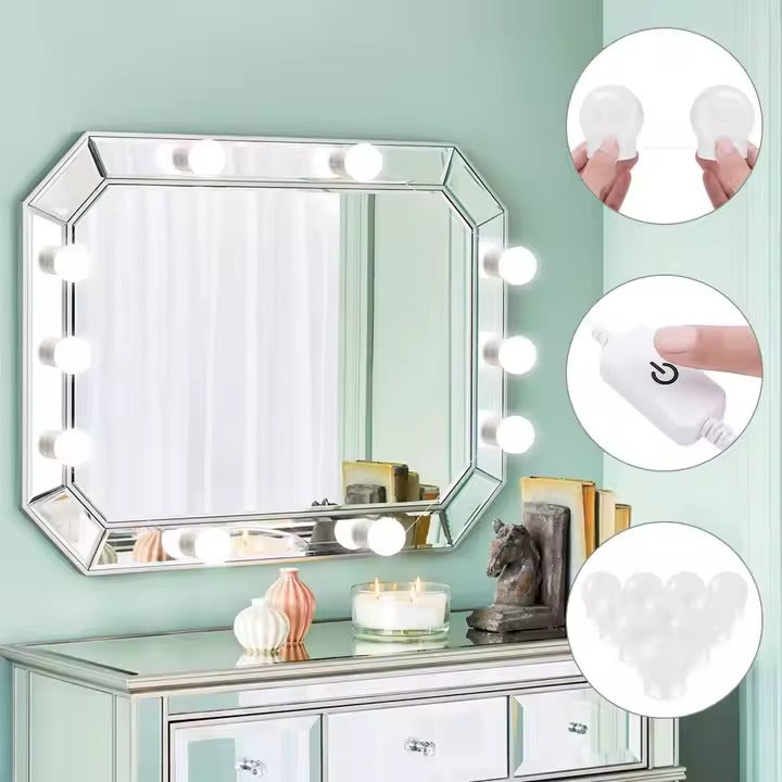 Set 10 Becuri Pentru Oglinda, LED, Alb