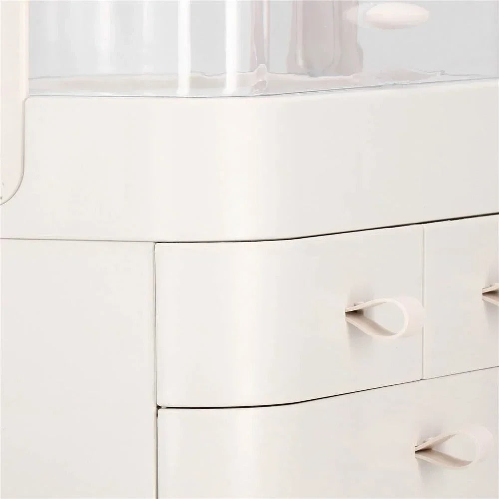 Organizator cosmetice, plastic, 3 niveluri, 3 sertare