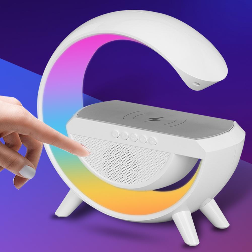 Statie Incarcare Wireless 3 in 1 cu Lampa RGB și Boxa Bluetooth