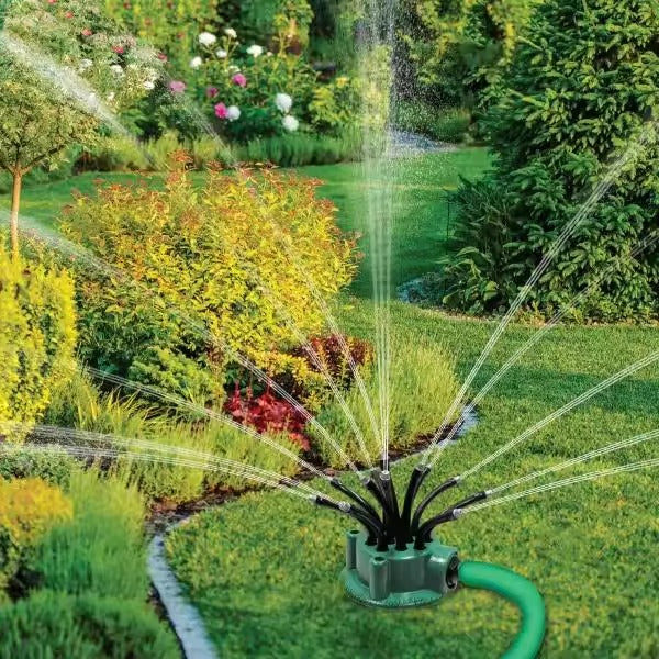 Aspersor irigare gradina cu 12 furtunuri flexibile, 360 grade