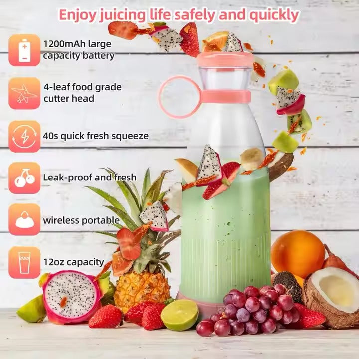 Mini Blender portabil - Smoothie & Shake, incarcare usb 6 Lame otel Inoxidabil
