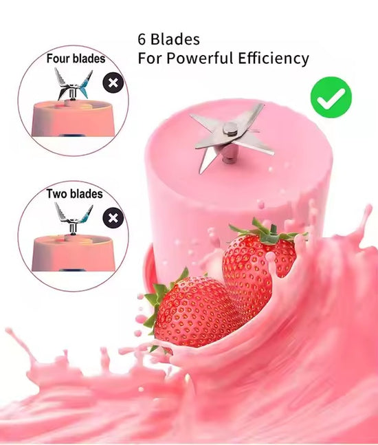 Mini Blender portabil - Smoothie & Shake, incarcare usb 6 Lame otel Inoxidabil