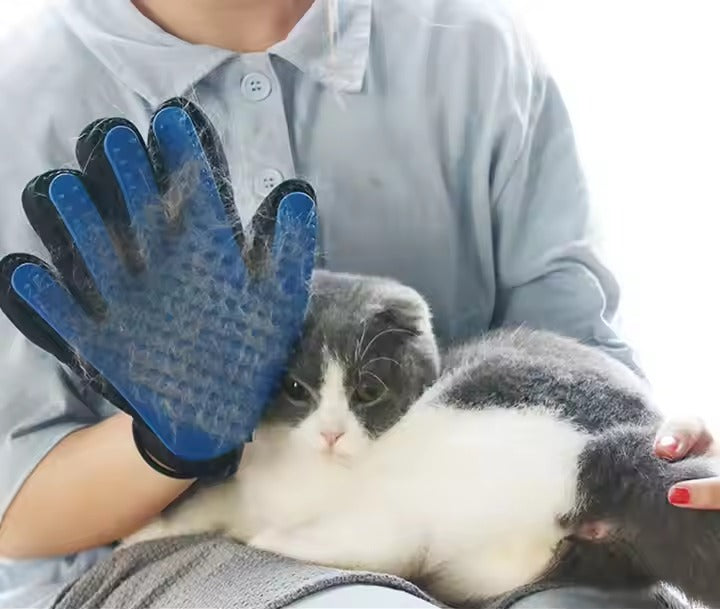 Mănuși pentru îndepărtarea părului pentru animale, silicon si plasa