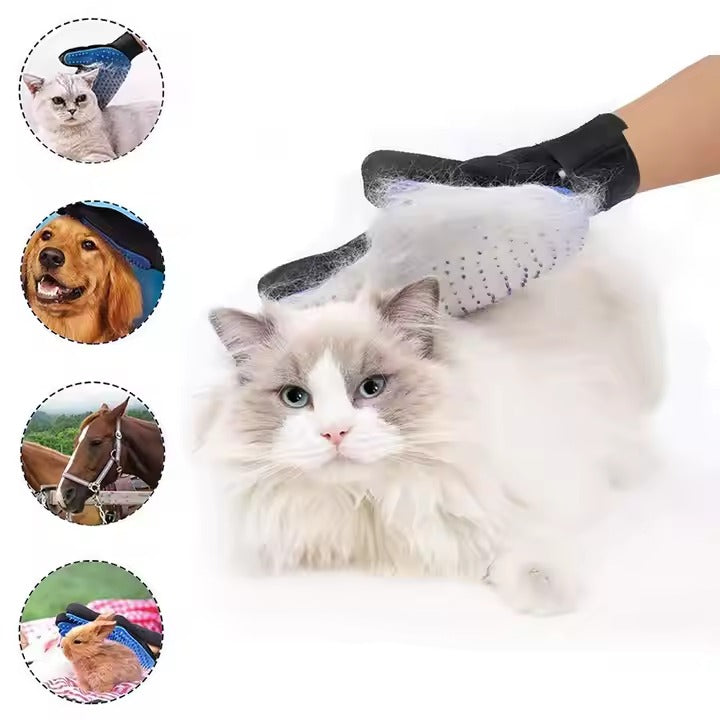 Mănuși pentru îndepărtarea părului pentru animale, silicon si plasa
